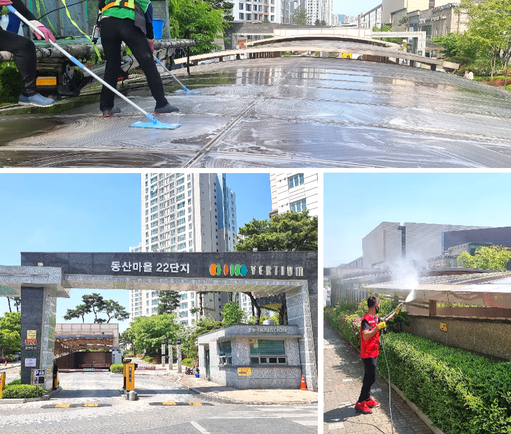 고양시 외부 건물청소 - 새 빌딩의 아름다움을 유지하세요 관한 작업사진입니다.